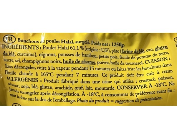 BOUCHEE AU POULET HALAL 50 P. ****