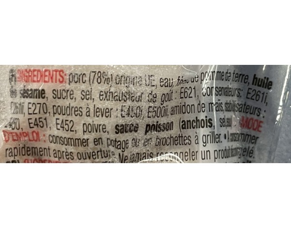 BOULETTE DE PORC ****