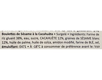 BOULETTE DE SESAME CACAHUETE X 10 P. ****