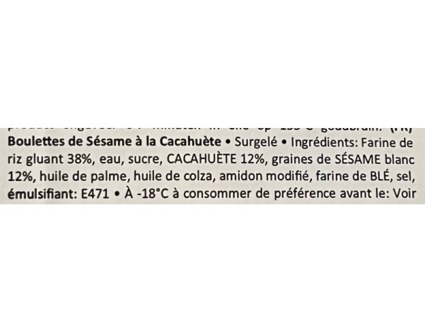 BOULETTE DE SESAME CACAHUETE X 10 P. ****