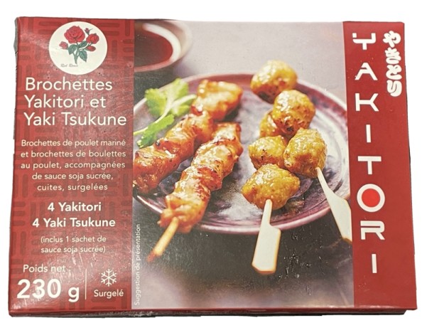 BROCHETTE DE POULET YAKITORI ET BOULETTE DE POULET YAKI TSUKUNE 8 P. ****