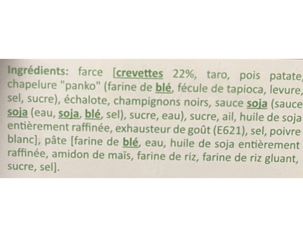 CHAUSSONS AUX FRUITS DE MER 20 P. ****