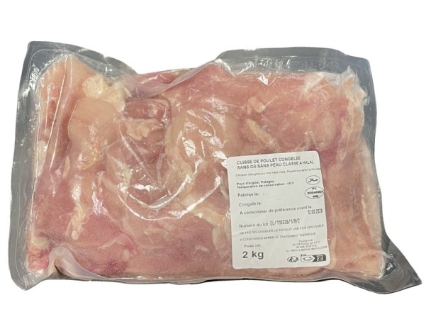 CUISSE DE POULET DESOSSEE SANS PEAU HALAL ****