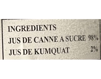 JUS DE CANNE A SUCRE ****
