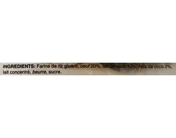 PERLE DE COCO CREME D’OEUF 8 P. ****