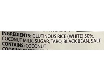 RIZ GLUANT AU LAIT DE NOIX DE COCO ET TARO ****