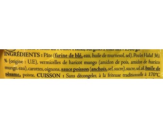 ROULEAUX AU POULET HALAL 44 P. ****