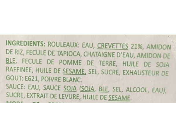 ROULEAUX AUX CREVETTES (TOM CUON) ****