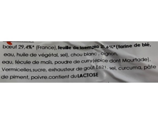 SAMOUSSAS AU BOEUF 50 P. ****