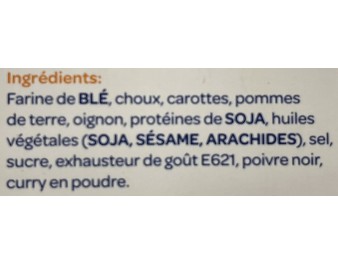 SAMOUSSAS AUX LEGUMES ET CURRY 60 P. ****