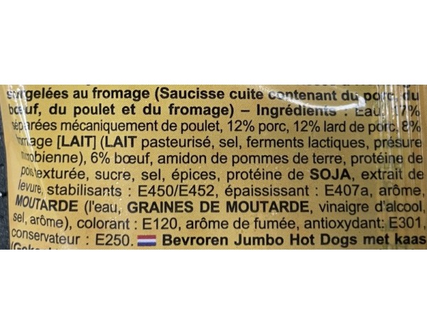 SAUCISSE A HOT DOG AU FROMAGE (TENDER & JUICY) ****