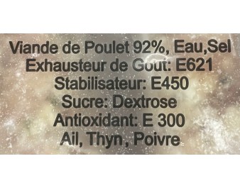 SAUCISSE DE POULET NATURE ****