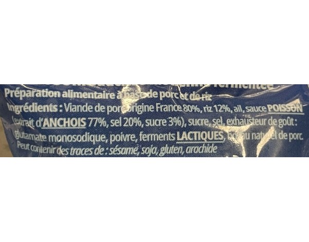 SAUCISSE LAO AU RIZ FERMENTE ****