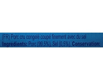 VIANDE DE PORC EN TRANCHE ****