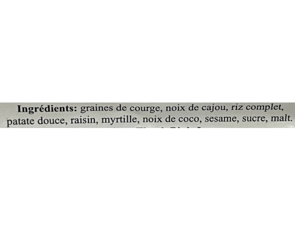 BARRE CERALE NOIX DE CAJOU ET GRAINE DE COURGE