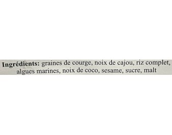 BARRE CERALE NOIX DE CAJOU GRAINE DE COURGE ALGUE