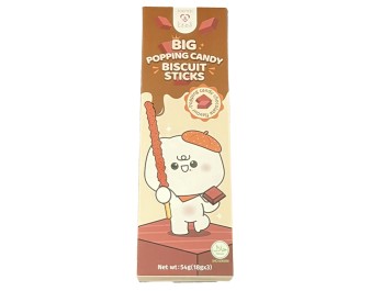 BATONNETS DE BISCUIT SAVEUR CHOCOLAT AVEC BONBONS PETILLANTS