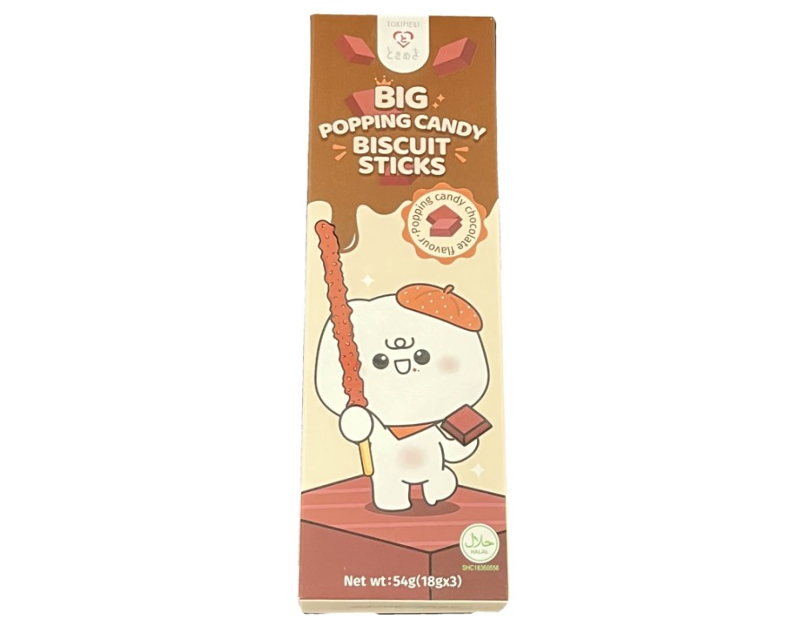 BATONNETS DE BISCUIT SAVEUR CHOCOLAT AVEC BONBONS PETILLANTS