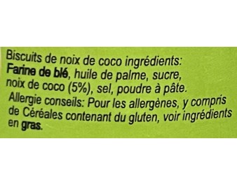 BISCUIT A LA NOIX DE COCO
