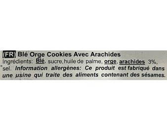 BISCUIT AUX CEREALES ET CACAHUETE