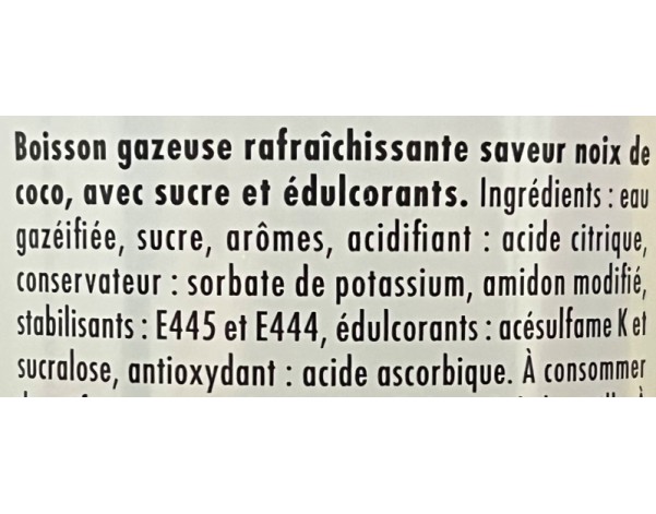 BOISSON LIMONADE NOIX COCO