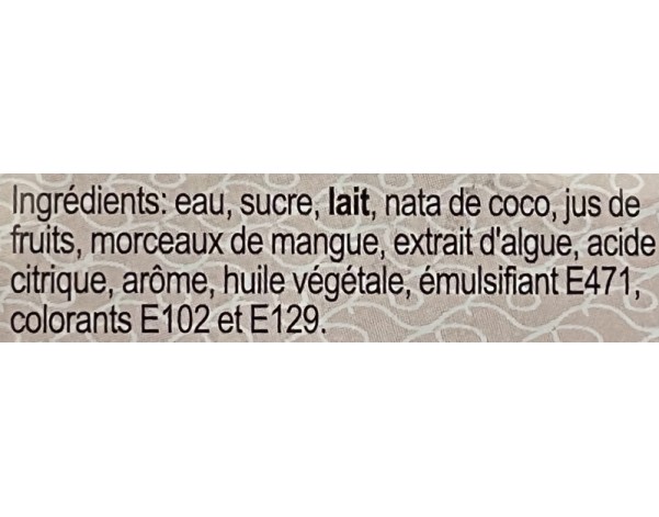 GELEE DE FRUIT AROME MANGUE 2 P.
