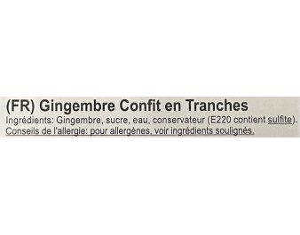 GINGEMBRE CONFIT EN TRANCHES