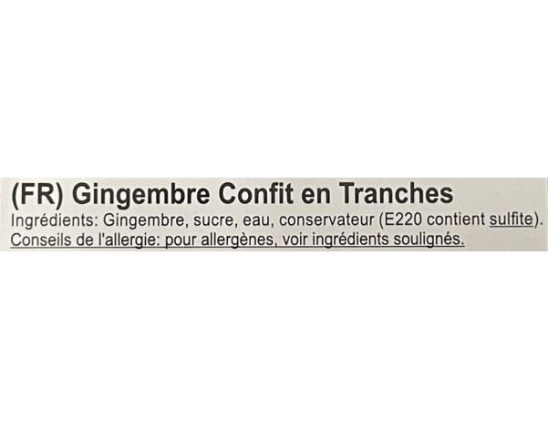 GINGEMBRE CONFIT EN TRANCHES