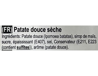 PATATE DOUCE SUCREE SECHEE