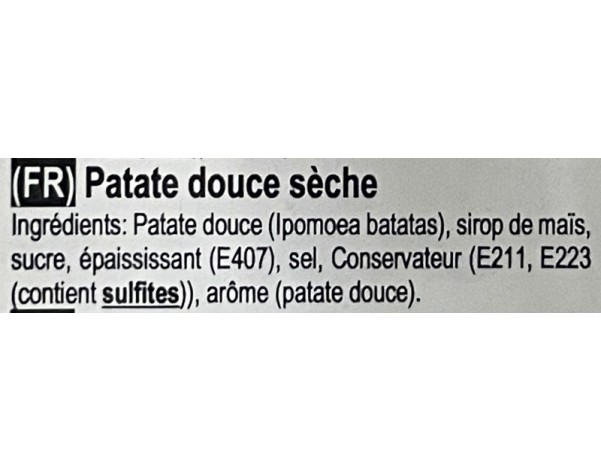 PATATE DOUCE SUCREE SECHEE