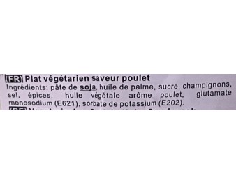 PLAT VEGETARIEN SAVEUR POULET