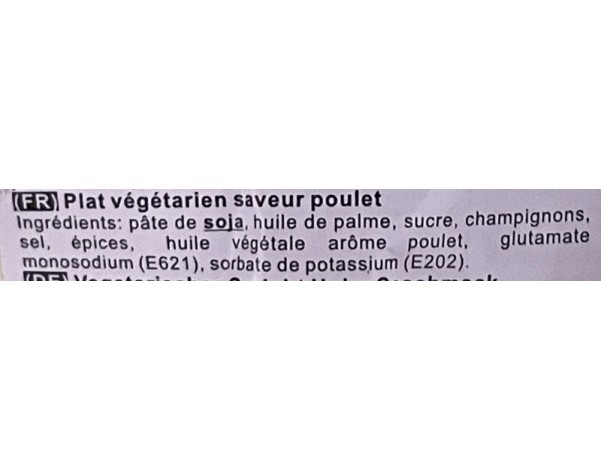PLAT VEGETARIEN SAVEUR POULET