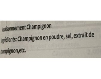 ASSAISONNEMENT CHAMPIGNON