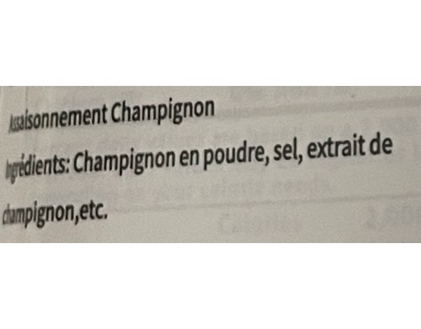 ASSAISONNEMENT CHAMPIGNON