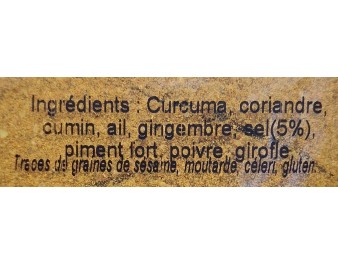 MELANGE D’EPICES POUR CUISINE INDIENNE