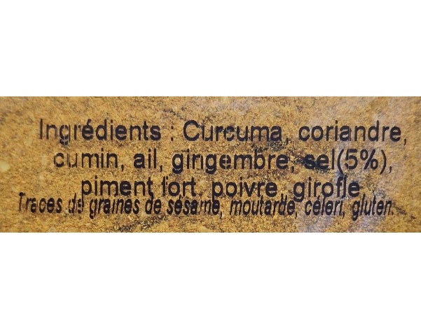 MELANGE D’EPICES POUR CUISINE INDIENNE