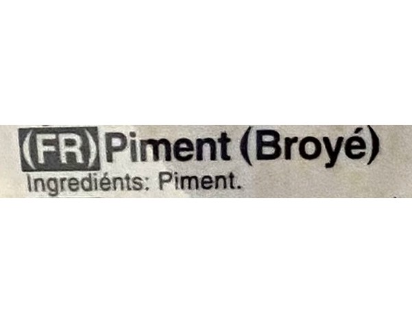 PIMENT FORT BROYE