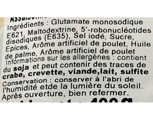 POUDRE ASSAISONNEMENT POULET ROSDEE