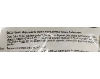 RAVIOLIS AU POULET CURRY 30 P. ****