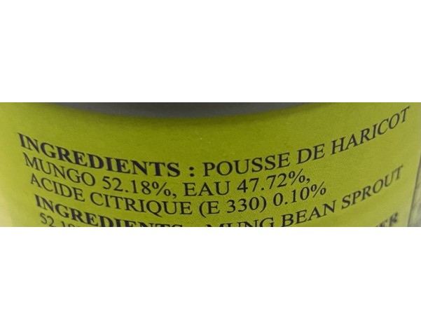 POUSSES DE HARICOT MUNGO