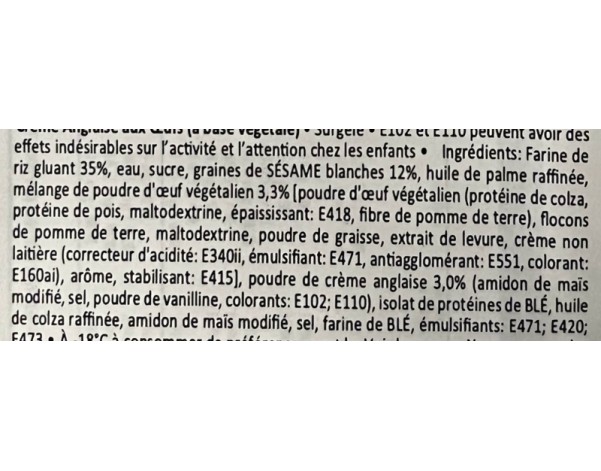 BOULETTE DE SESAME CREME D’OEUF X 10 P. ****