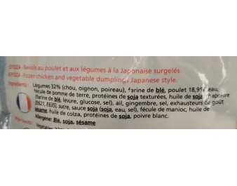 RAVIOLIS AU POULET HALAL ET LEGUMES GYOZA 30 P. ****