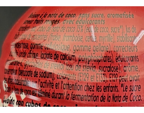 BOISSON FRUIT ROUGE ET NATA DE COCO (MOGU MOGU)