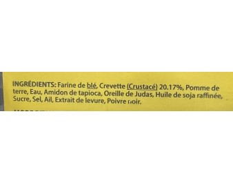 RAVIOLIS AUX CREVETTES 15 P.(WONTON) ****