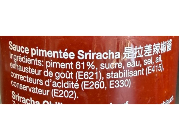 SAUCE DE PIMENT SRIRACHA