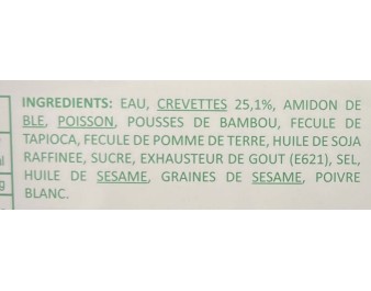 RAVIOLIS AUX CREVETTES 20 P. (HA CAO TOM) ****