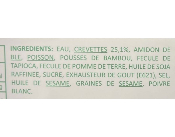 RAVIOLIS AUX CREVETTES 20 P. (HA CAO TOM) ****