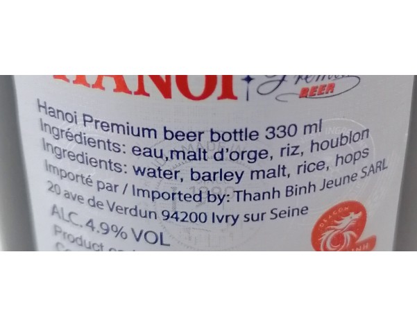 BIERE HANOI 4.9°