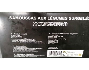SAMOUSSAS AUX LEGUMES ET CURRY 60 P. ****