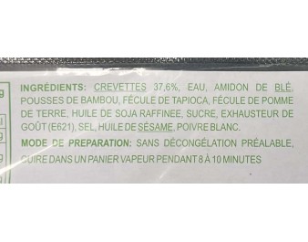 RAVIOLIS AUX CREVETTES SUPERIEUR 15 P. ****